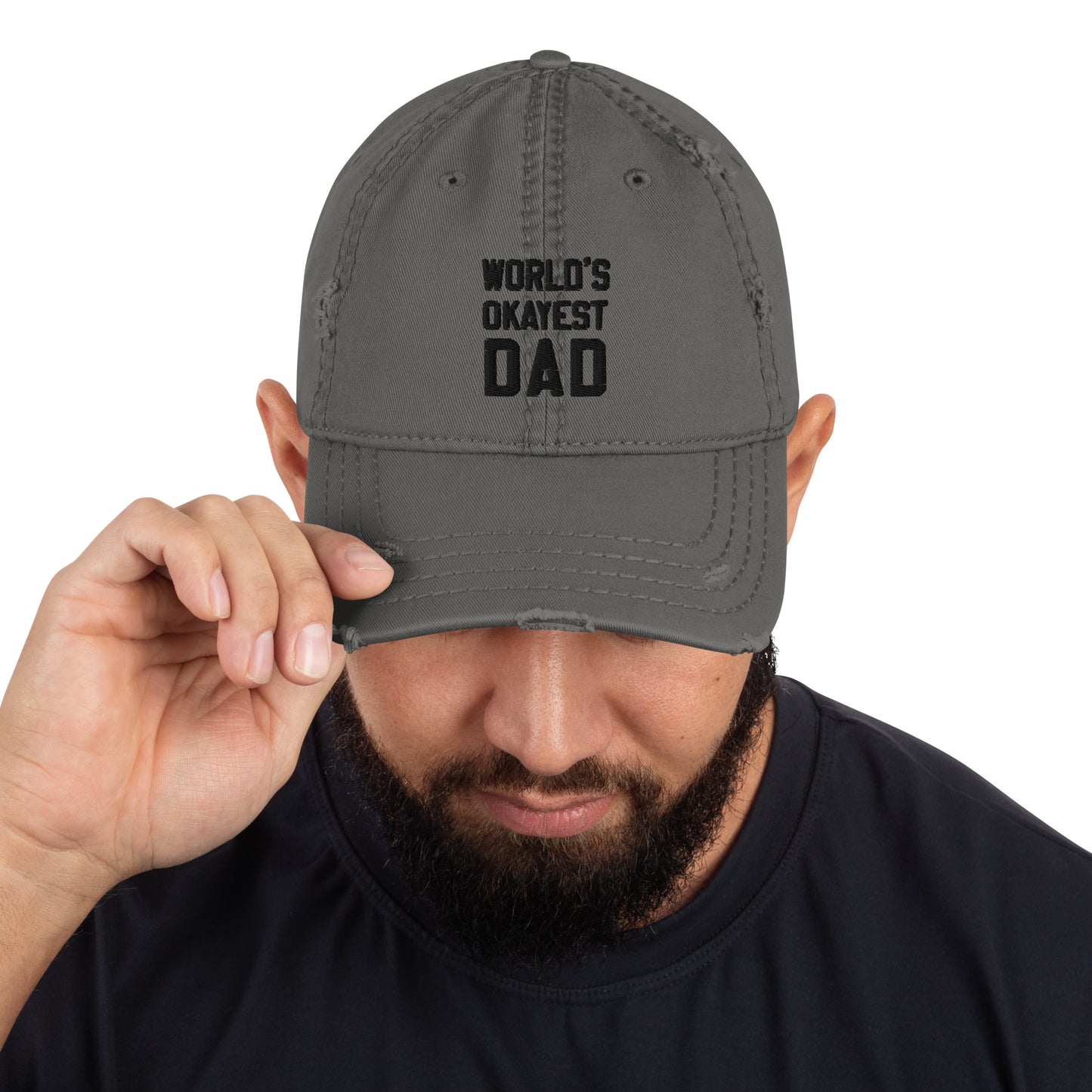 "World's Okayest Dad" Distressed Dad Hat — Embrace the Okay-ness!